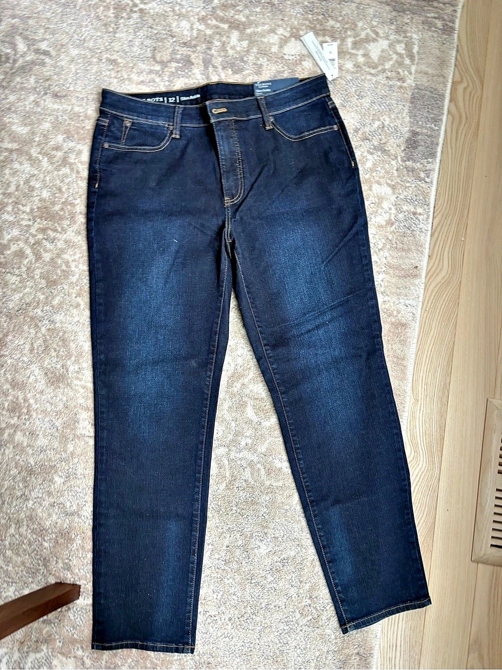 Talbots Flawless Slim Ankle Jeans Blue Waist 12 NWT